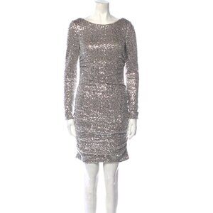 Aidan Mattox Mini Dress Metallic Sparkle Sequins Party Cocktail‎ 6